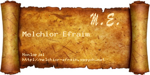Melchior Efraim névjegykártya